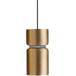 Aspen S17A Pendant - Black / Brass Top Shade