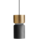 Aspen S17A Pendant - Black / Brass Top Shade