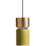 Aspen S17A Pendant - Black / Brass Top Shade