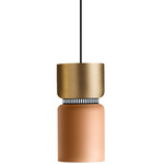 Aspen S17A Pendant - Black / Brass Top Shade