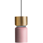 Aspen S17A Pendant - Black / Brass Top Shade