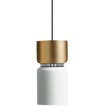 Aspen S17A Pendant - Black / Brass Top Shade