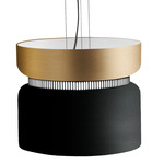 Aspen S40 Pendant - Black / Brass Top Shade