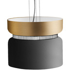 Aspen S40 Pendant - Black / Brass Top Shade