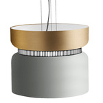 Aspen S40 Pendant - Black / Brass Top Shade