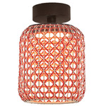Nans Outdoor Ceiling Light - Graphite Brown / Red