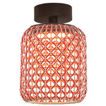 Nans Outdoor Ceiling Light - Graphite Brown / Red