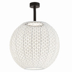 Nans Outdoor Sphere Ceiling Light 120V - Graphite Brown / Beige