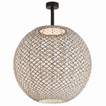 Nans Outdoor Sphere Ceiling Light 120V - Graphite Brown / Brown