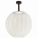 Nans Outdoor Sphere Ceiling Light 120V - Graphite Brown / Beige