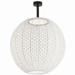 Nans Outdoor Large Sphere Ceiling Light 120-277V - Graphite Brown / Beige