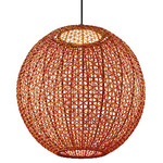 Nans Outdoor Sphere Pendant 120V - Graphite Brown / Red