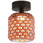 Nans Outdoor Ceiling Light - Graphite Brown / Red