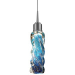 Aria Pendant - Matte Chrome / Blue