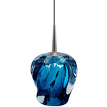 Aurora Pendant - Matte Chrome / Blue