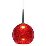 Bobo 1 LED Pendant - Matte Chrome / Red