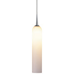 Candle Pendant - Matte Chrome / White