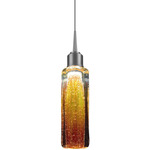 Capella Pendant - Matte Chrome / Amber