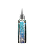 Capella Pendant - Matte Chrome / Blue