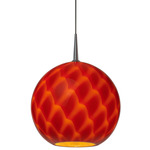 Sirena LED Pendant - Matte Chrome / Red
