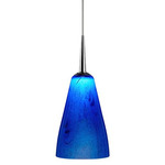 Zara LED Pendant - Matte Chrome / Blue