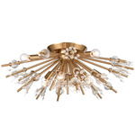 Starburst Ceiling Light - Satin Brass / Crystal