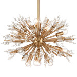 Starburst Crystal Chandelier - Satin Brass / Crystal