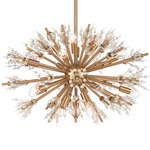 Starburst Crystal Chandelier - Satin Brass / Crystal