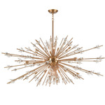 Starburst Crystal Chandelier - Satin Brass / Crystal