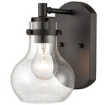 Salamanca Wall Sconce - Matte Black / Clear Seeded