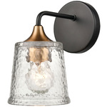 Hamy Wall Sconce - Black / Brass / Clear Hammered