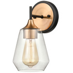 Villette Wall Sconce - Satin Brass / Black / Clear