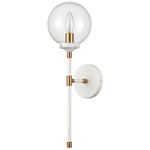 Boudreaux Tall Wall Sconce - Matte White / Clear