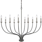 Madeline Chandelier - Dark Gray / Polished Nickel