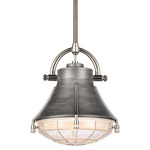 Urbanite Pendant - Weathered Zinc / Clear