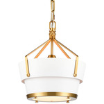 Marin Pendant - Satin Brass / White