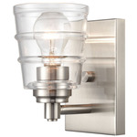 Pulsate Wall Sconce - Satin Nickel / Clear