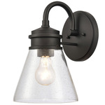 Dovas Outdoor Wall Sconce - Black / Clear Seedy