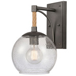 Orlando Outdoor Wall Sconce - Iron / Clear Seedy