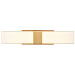 Reciprocate Bathroom Vanity Light - Aged Brass / White Glass