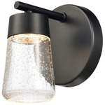 Jergen Wall Sconce - Matte Black / Clear Seeded