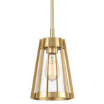 Open Louvers Pendant - Champagne Gold / Clear Seedy