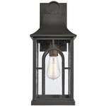 Triumph Outdoor Wall Sconce - Black / Clear Seeded