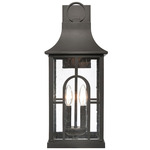 Triumph Outdoor Wall Sconce - Black / Clear Seeded