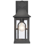 Triumph Outdoor Wall Sconce - Black / Clear Seeded