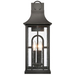 Triumph Outdoor Wall Sconce - Black / Clear Seeded
