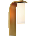 Colonne Outdoor Wall Sconce - Gold / Opal White