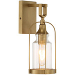 Yasmin Outdoor Wall Sconce - Aged Gold / Clear