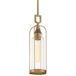 Yasmin Outdoor Pendant - Aged Gold / Clear
