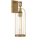 Yasmin Outdoor Wall Sconce - Aged Gold / Clear